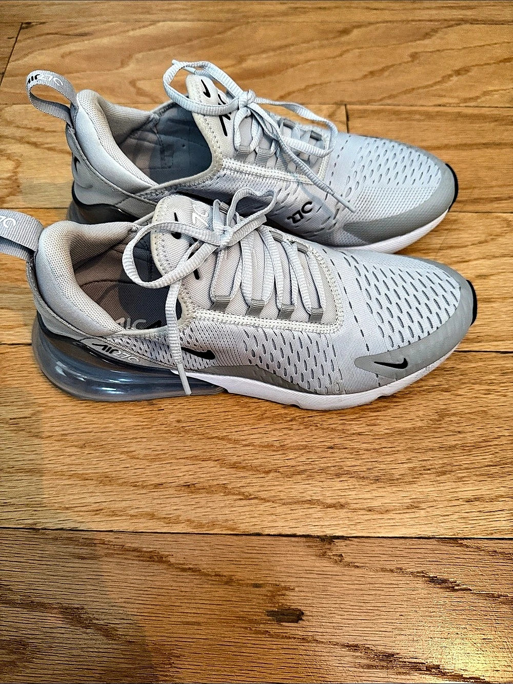 Nike Air Max 270 Wolf Grey Black Gray & White Athletic Shoes